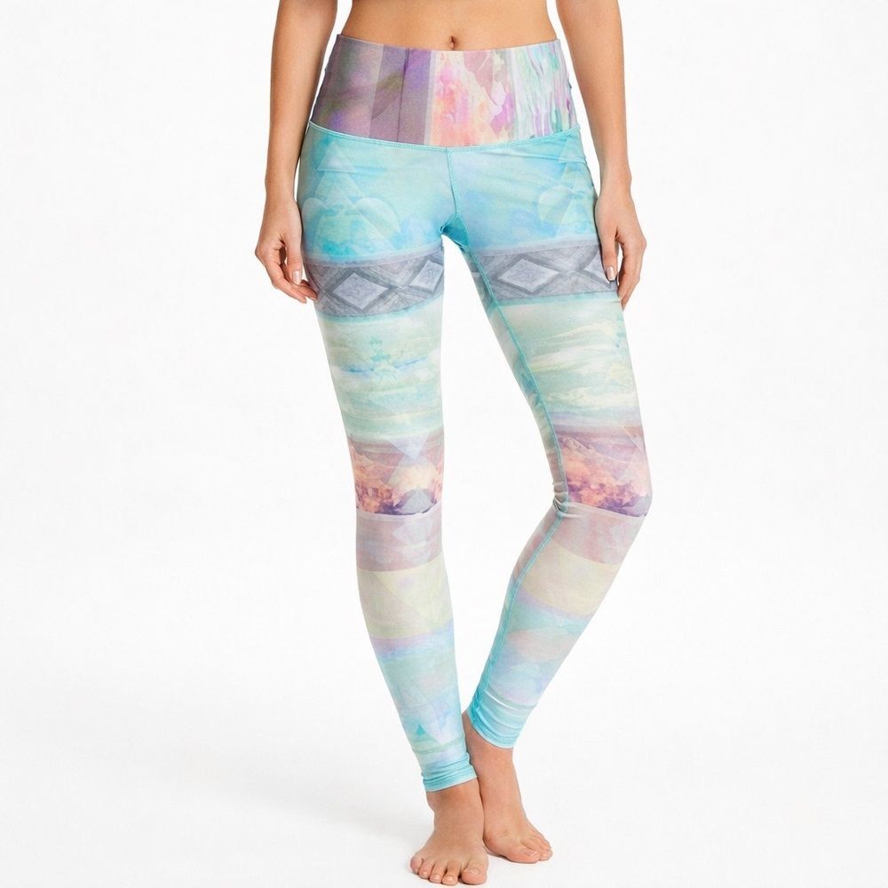 Teeki Tarot Magick Aztec Print High-Rise Leggings Size S Boho Athleisure